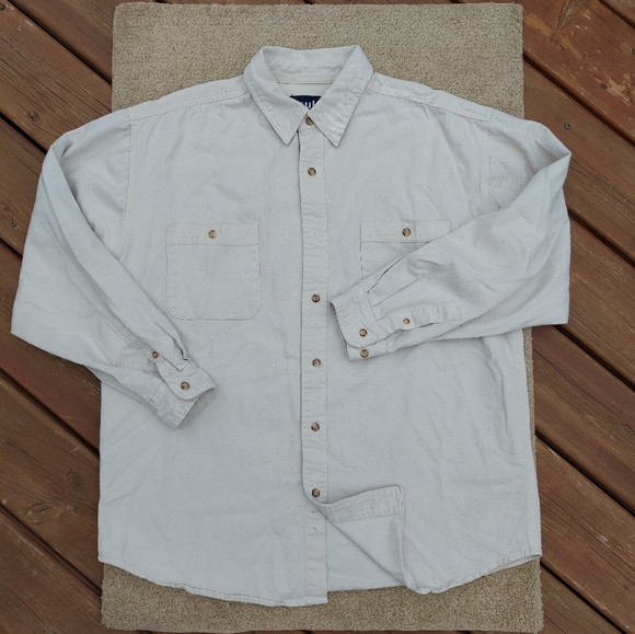 Cream Denim Button Down - Picture 2 of 8